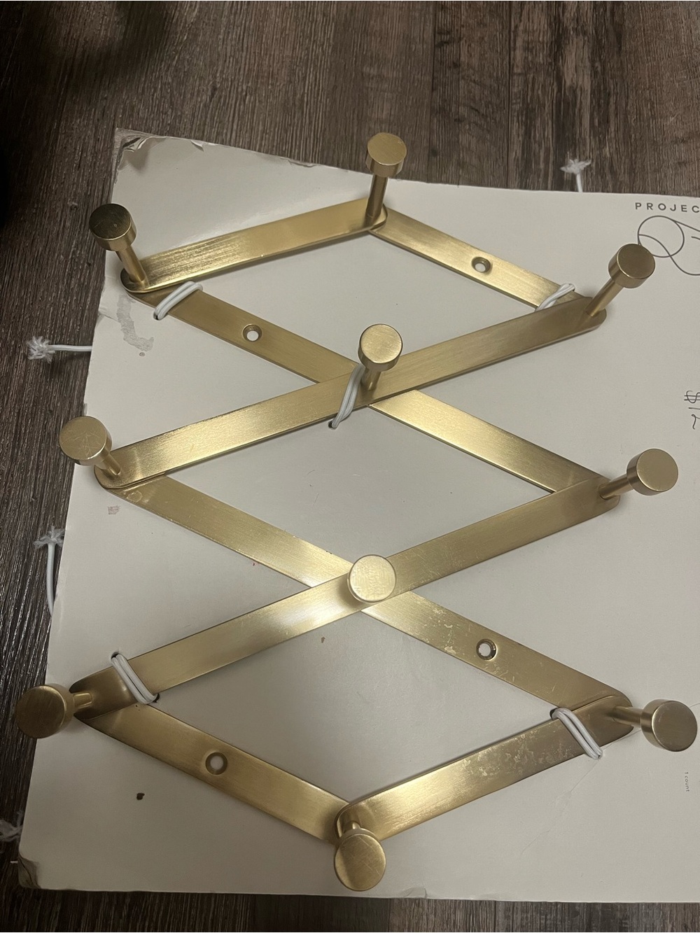 Brushed Gold Expandable Wall Hook Rack - Modern Home Wall Decor